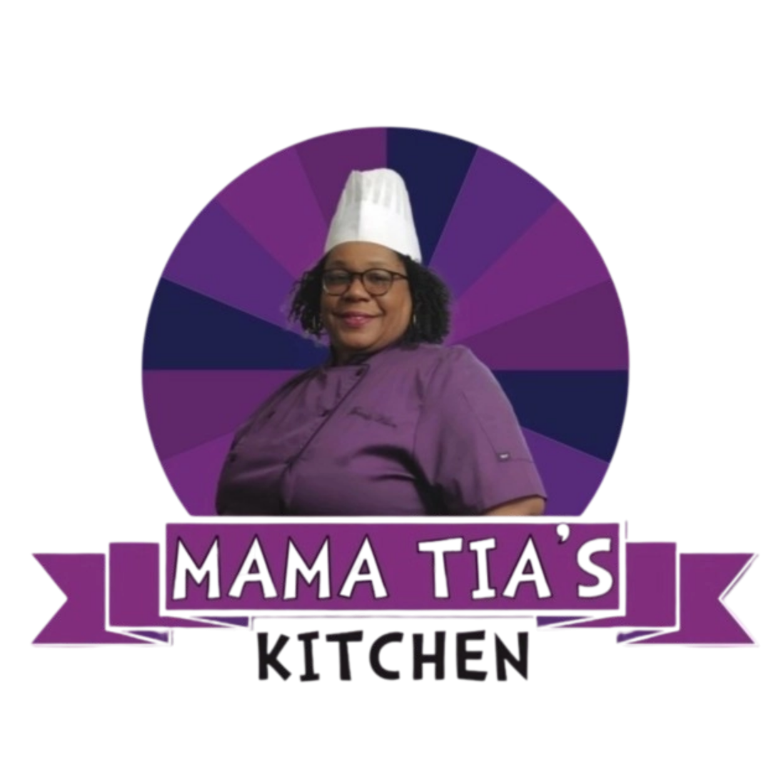Mama Tia's Kitchen logo artwork featuring the Mama Tia chef character